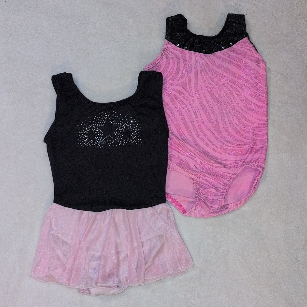 Jacques Moret Girls 6/7 Pink Tutu Dance Leotard Bundle